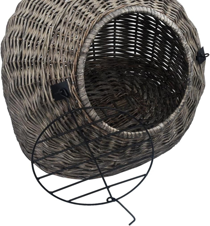 INLIFE Katzen-Transportkorb Grau 45x35x35 cm Natürliche Weide,1.85kg,170904