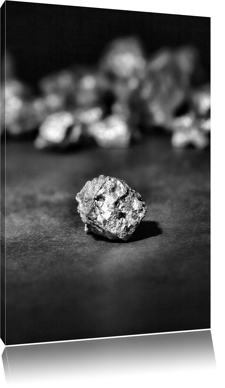 Monocrome, Goldnugget , Format: 100x70 auf Leinwand, XXL riesige Bilder fertig gerahmt mit Keilrahme