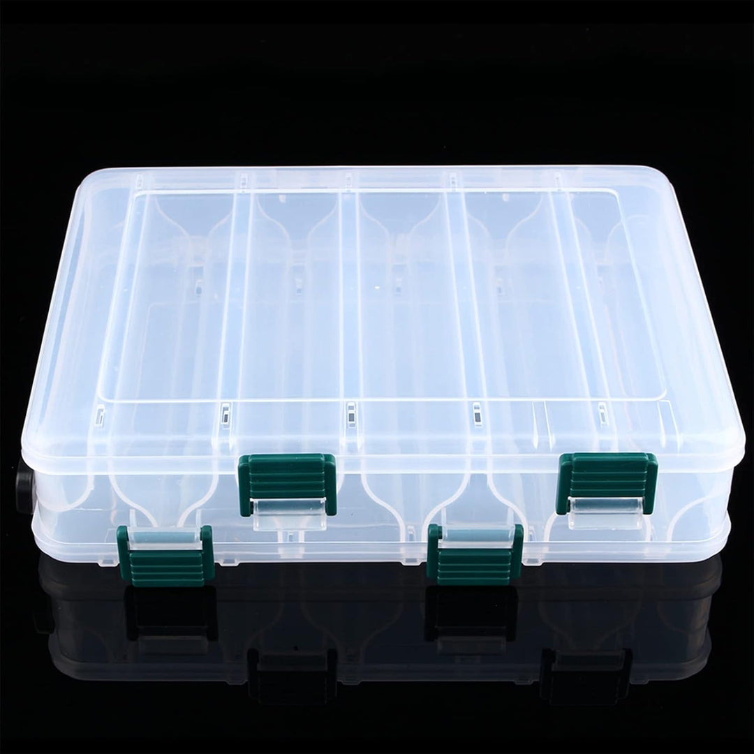 Fishing Tackle Box, Tackle Box Angeln Doppelseitige Angelkiste Kunstköderbox mit 12 Fächern für Ange