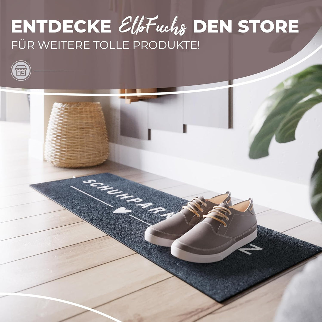 Schuhparkplatz Fussmatte 100x35cm Grau I Waschbare & rutschfeste Indoor-Schuhmatte & Abtropfmatte I
