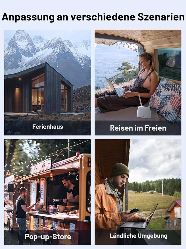 Tenda 4G06 4G VoLTE WLAN Router für SIM Karten (150 Mbit/s im Download, 50 Mbit/s im Upload, 300 Mbi