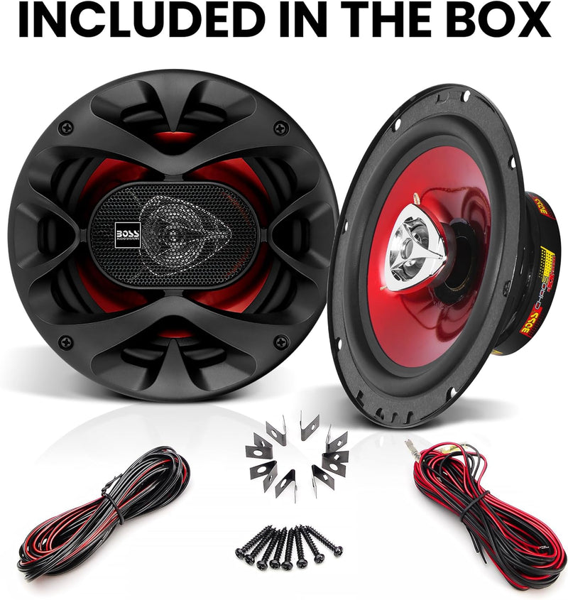 BOSS Audio CH6520 Chaos Extreme Serie 250 Watt 2-Wege Lautsprecher 6,5 rot, 2-Wege, 6,5 rot, 2-Wege