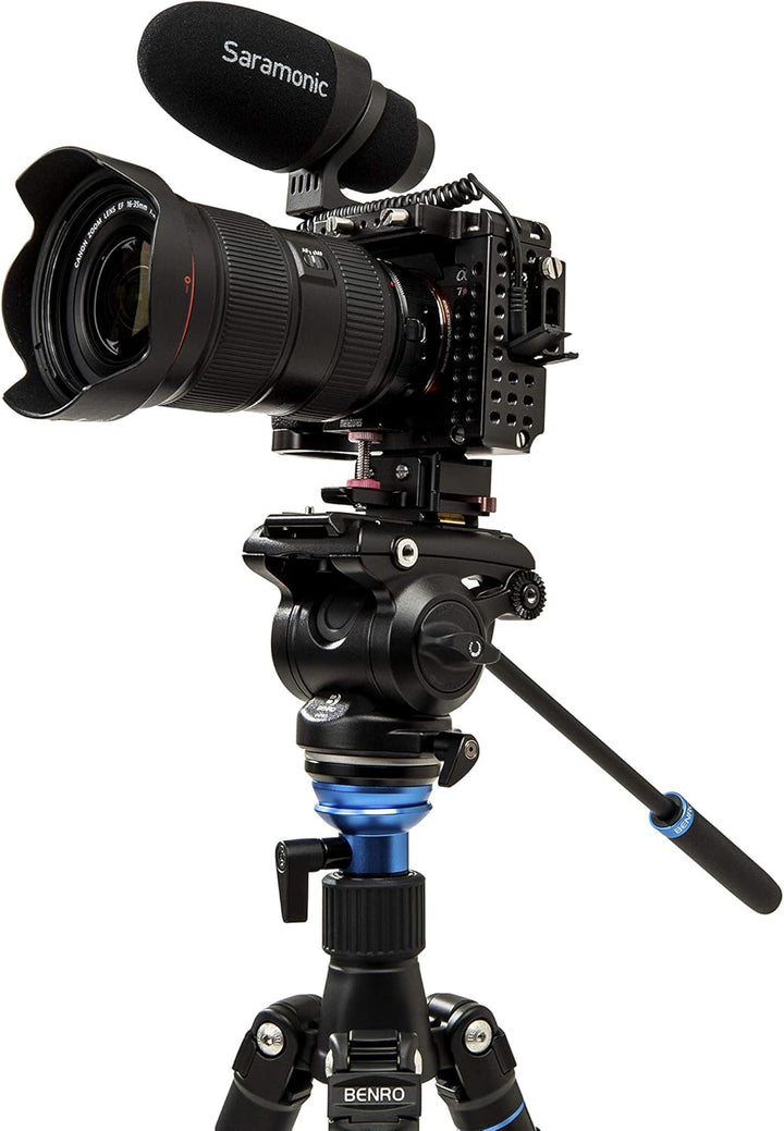 Benro S4 PRO Flat Base Fluid Video Head, 8.8 lb Max, 2 Step Counterbalance (1&2), 1/4""-20 Accessory