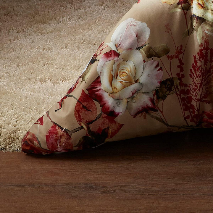 fleuresse Mako-Satin Bettwäsche Bed Art S Rosen Terracotta 1 Bettbezug 155 x 220 cm + 1 Kissenbezug