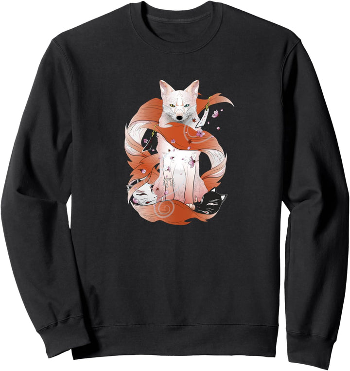 Kitsune Japanischer Kami Inari 9-schwanziger Fuchs Geist Yokai Sweatshirt