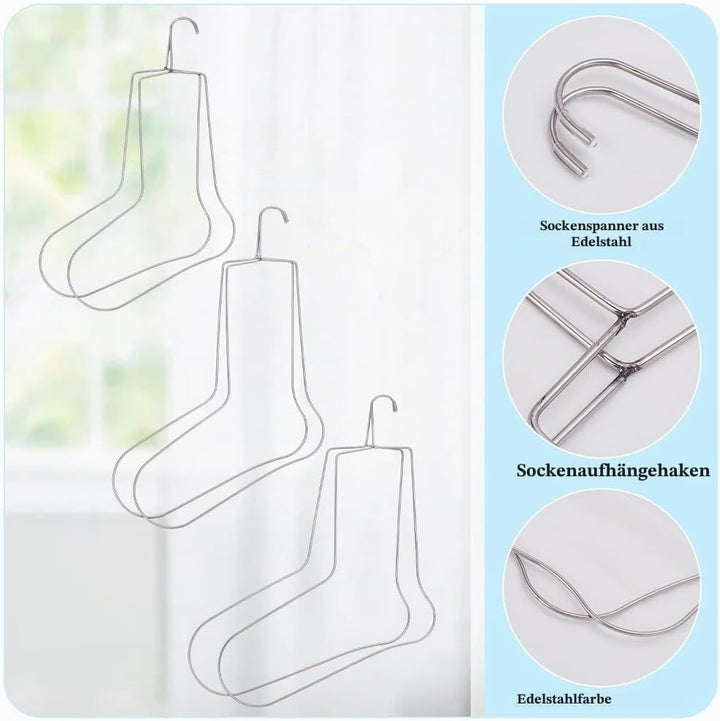 UNICRAFTALE 6 Stück 3 Grössen Sockenspanner Edelstahl Socken Trockenbügel Strick Sockenformer Metall