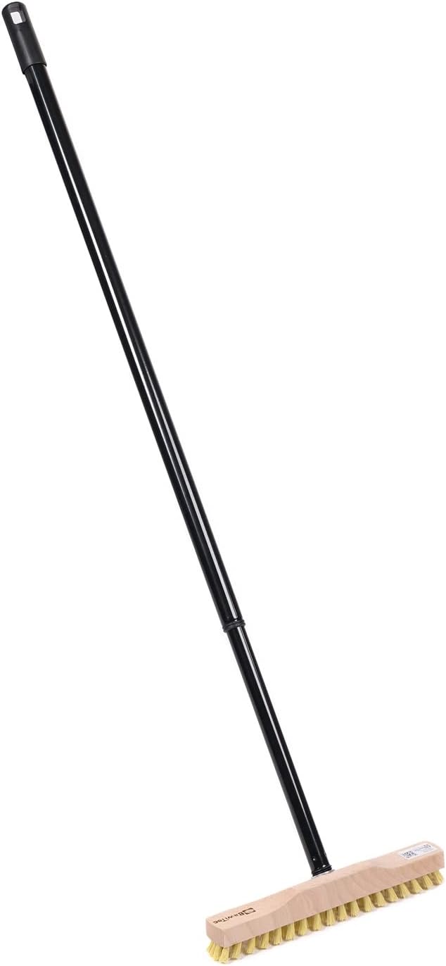 BawiTec Schrubber, Rheinischer Wischer, 28cm Breit/Lang, mit Stiel, Metall-Teleskopstiel, Bodenschru