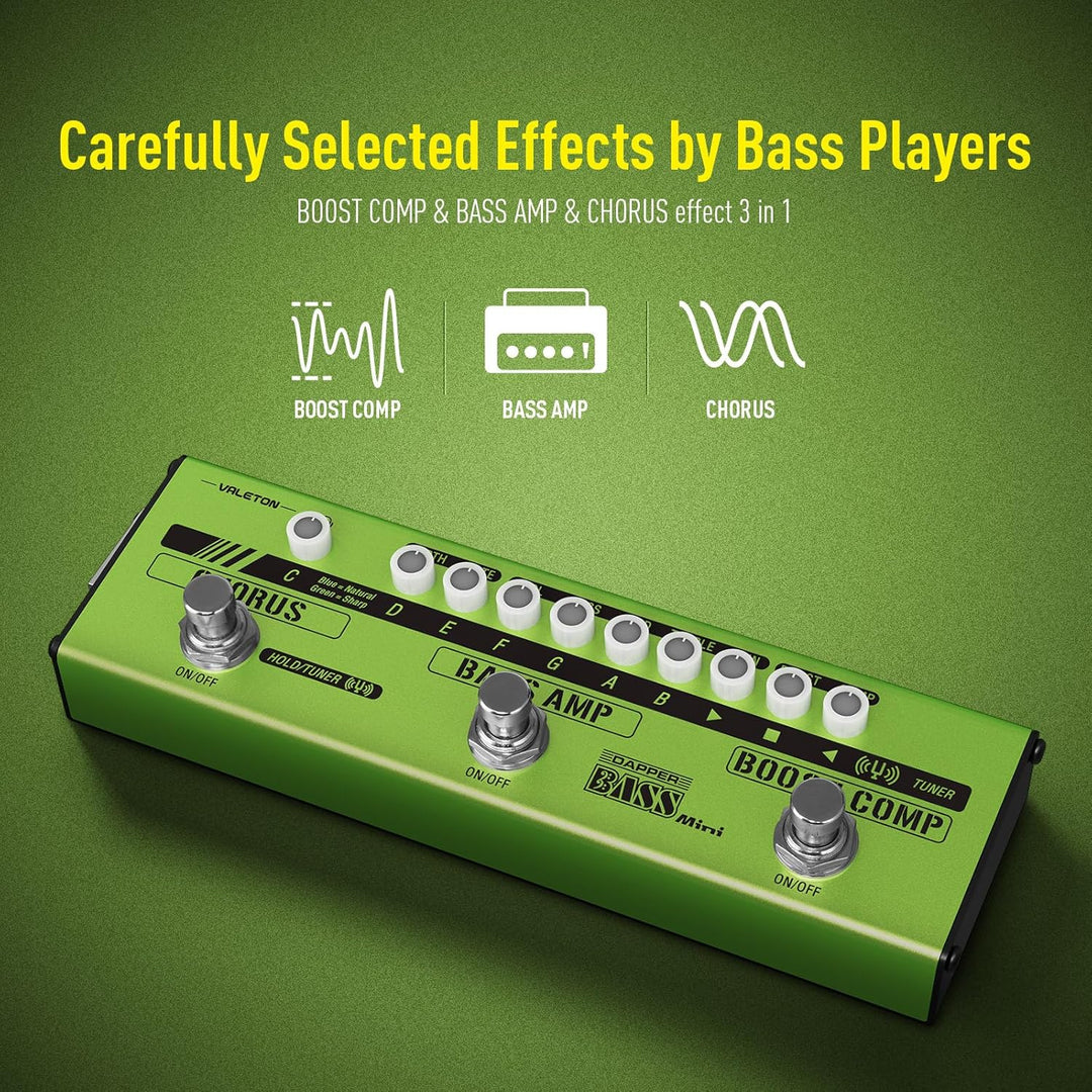 VALETON Bass Multi Effekte Pedal Stage Session Gigging Praxis Analog Amp Boost Comp Chorus Dapper Ba