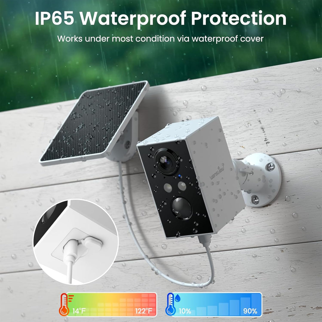 wansview Überwachungskamera Aussen Solar Akku - 2K Kamera Überwachung Aussenkamera WLAN Kabellos Akk
