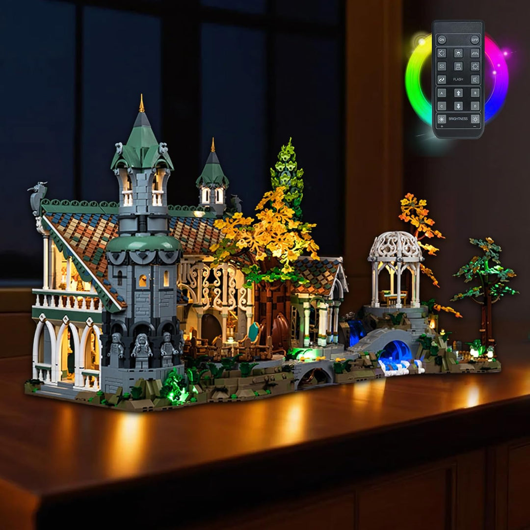 BrickBling Fernbedienung Licht-Kit Kompatibel mit 10316 Rivendell (Kein Modell), Led Beleuchtungs Se