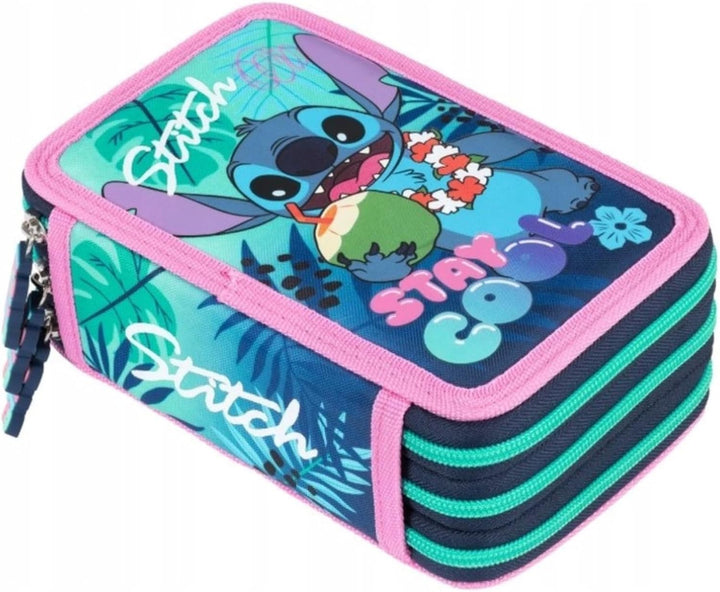 PASO - Federmäppchen 3 Fächer - Mäppchen für Mädchen - Federmappe 3-Fach Federtasche Gefüllte Schüle