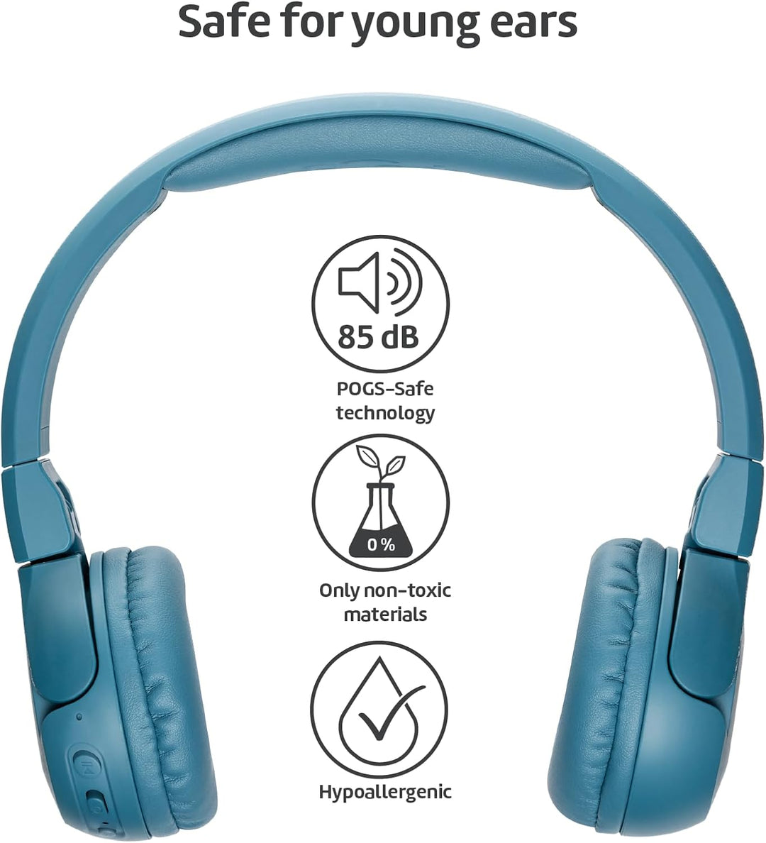 POGS Drahtloser Bluetooth Kinderkopfhörer | The Gecko 2 | Faltbarer robuster Kinderkopfhörer ab 3 Ja
