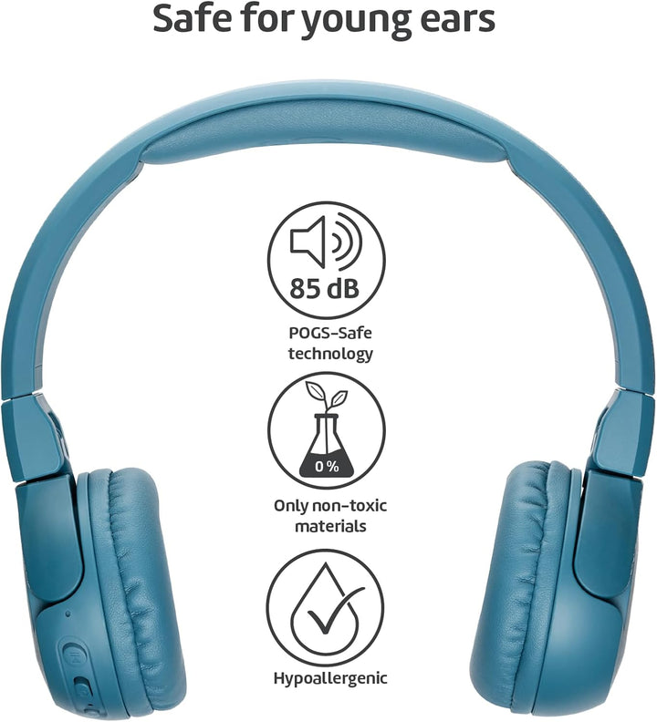 POGS Drahtloser Bluetooth Kinderkopfhörer | The Gecko 2 | Faltbarer robuster Kinderkopfhörer ab 3 Ja