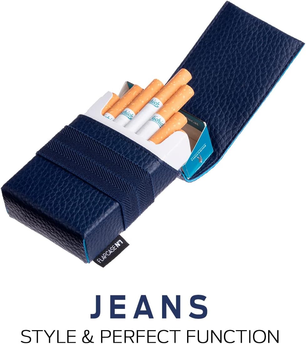 FLAPCASE N°1 • Jeans • Designer Zigarettenetui, handgemacht in Österreich, vegane Leder Zigarettenbo