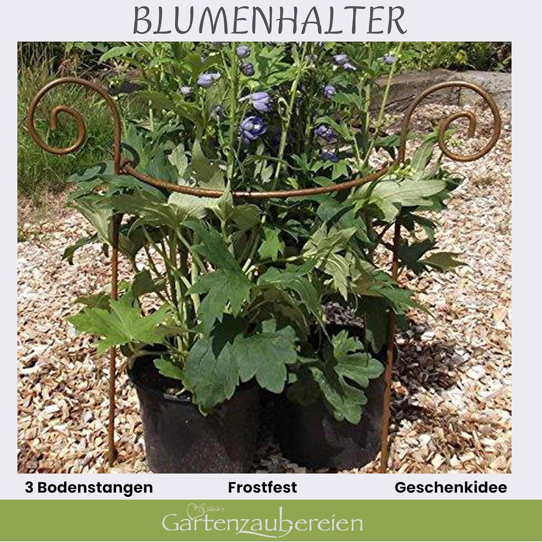 Staudenhalter - Rankhilfe rund 40cm massiv in Volleisen 8mm für Hortensien - Rosen, Gartendeko Pflan