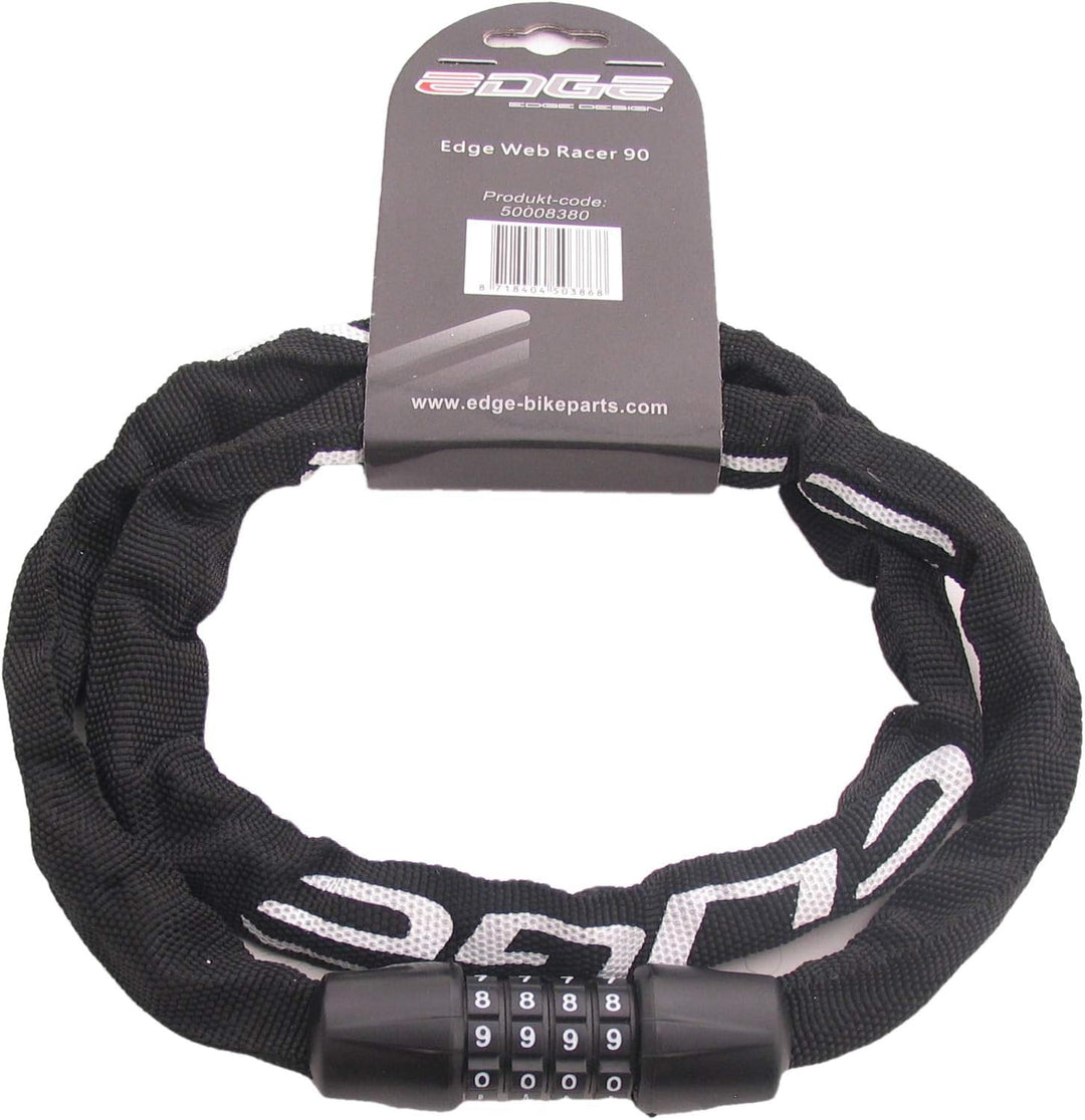 Edge Fahrradschloss Zahlenschloss Web Racer Kettenschloss für Fahrrad, 3,5mm x 900mm, 280g (Schwarz)