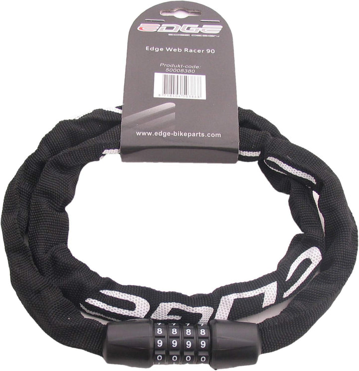 Edge Fahrradschloss Zahlenschloss Web Racer Kettenschloss für Fahrrad, 3,5mm x 900mm, 280g (Schwarz)
