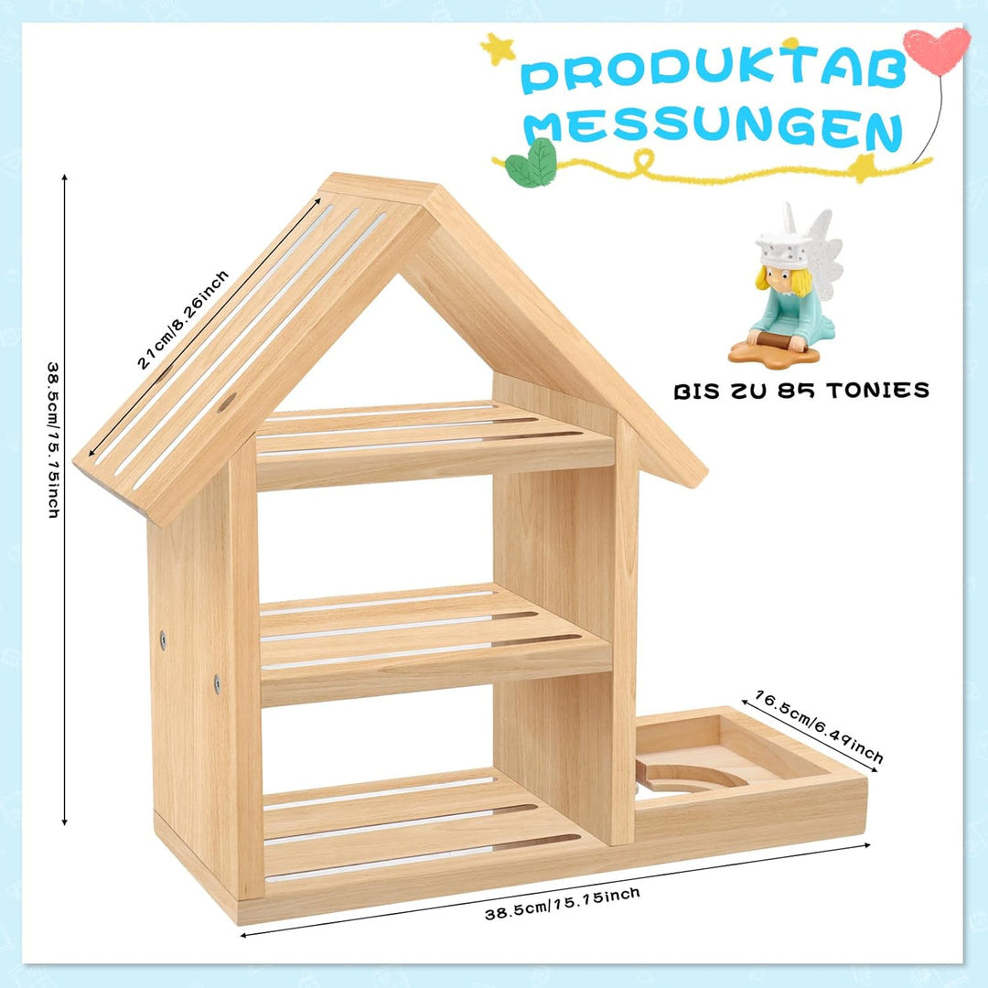 Tonie Regal Kinderzimmer Hausform für bis zu 85 Tonie| Magnetisches Toniebox Regal für Tonie Box und
