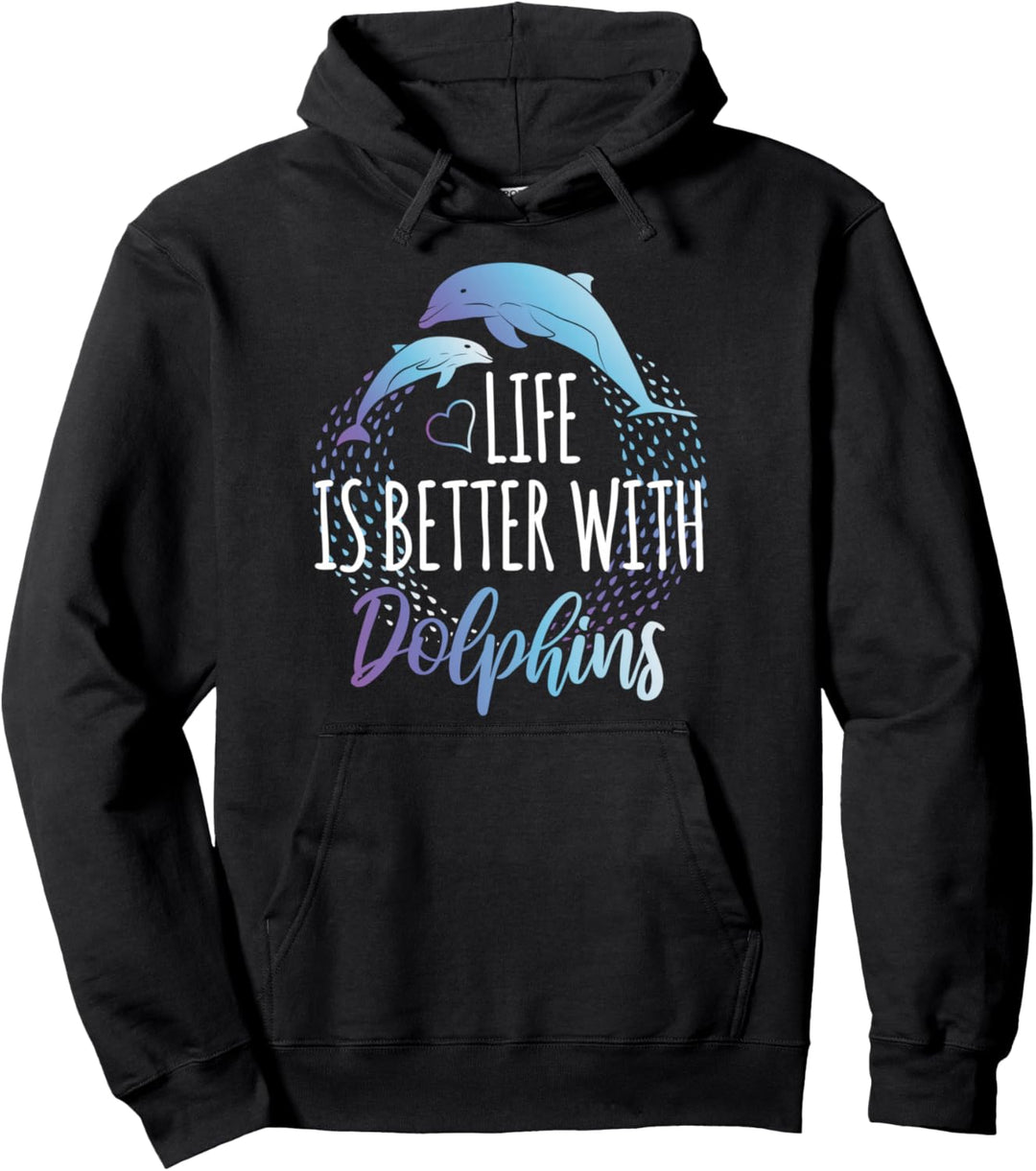 Das Leben Ist Besser Mit Delphinen Frauen Mädchen Delfin Pullover Hoodie