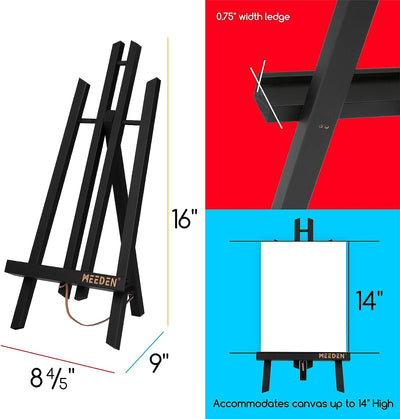 MEEDEN 12 Stück Tischstaffelei Holz, 40 cm Display Staffeleien, Kinder Staffelei Tisch, Bild Ständer