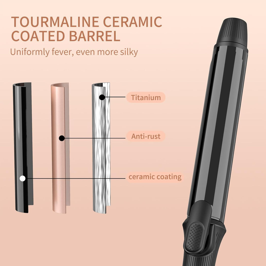 K&K Signature K&K 25mm Lockenstab mit Keramikbeschichtung Lockenzange Nano-Titan Haarlockenstab Eise