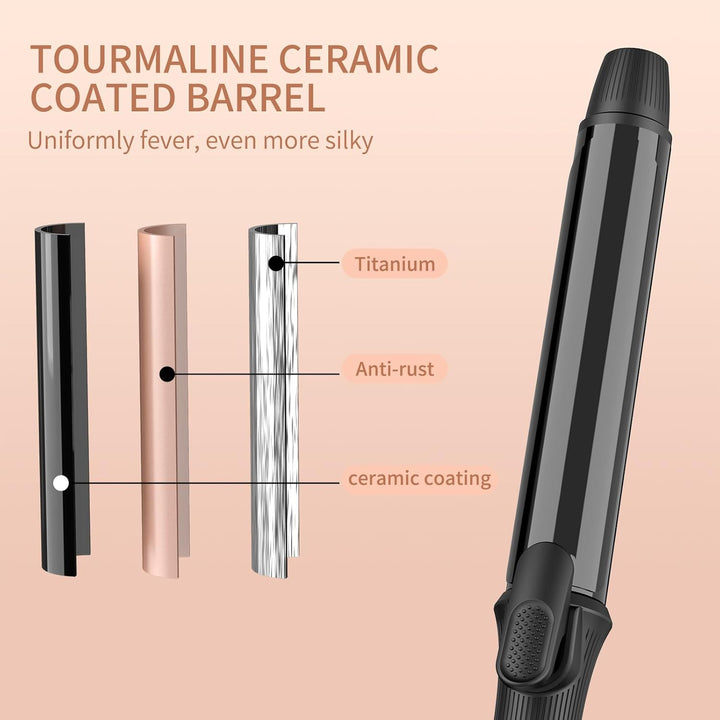 K&K Signature K&K 25mm Lockenstab mit Keramikbeschichtung Lockenzange Nano-Titan Haarlockenstab Eise