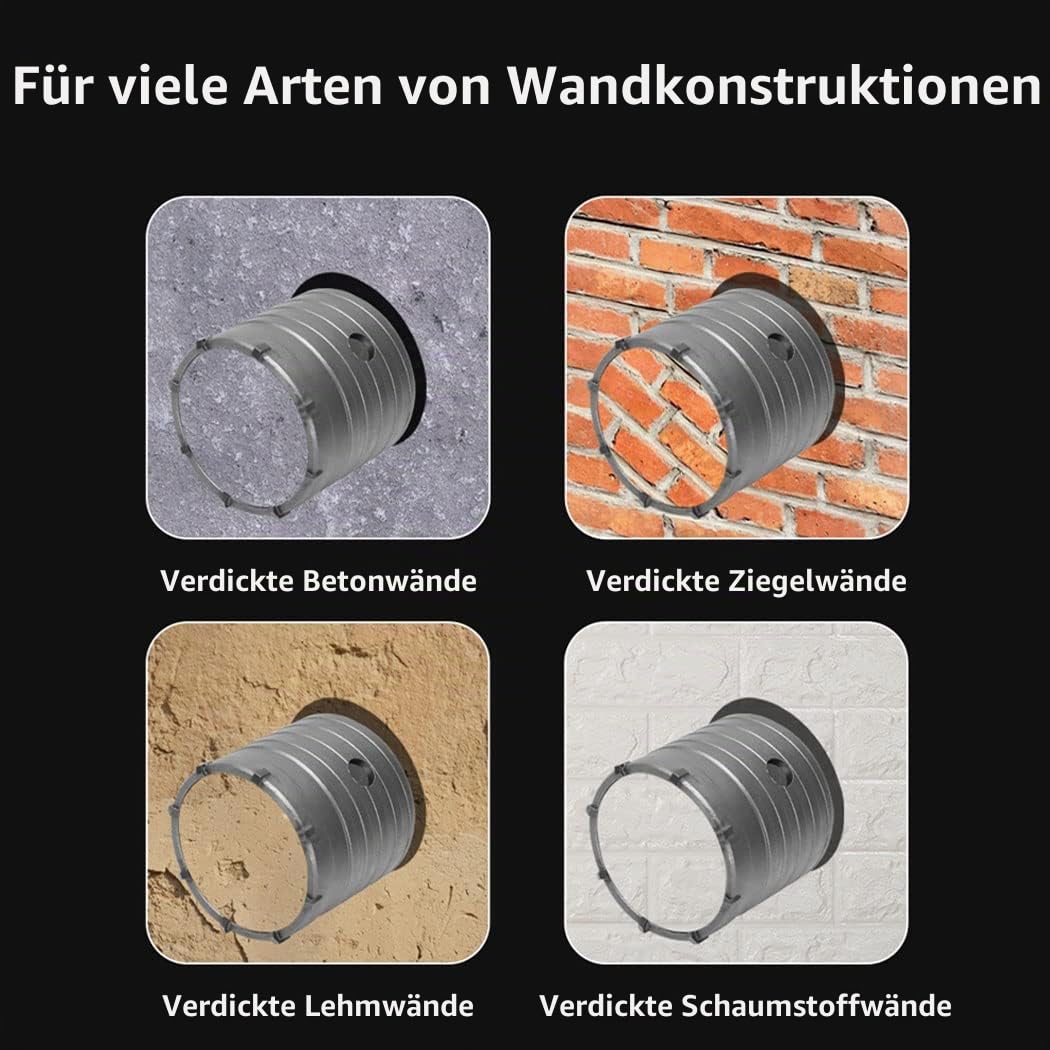 Betonbohrer-Set, 30mm, 40mm, 50mm Lochsäge, SDS-Bohrer und 350mm Adapter, Hartmetall-Hohlbohrer für