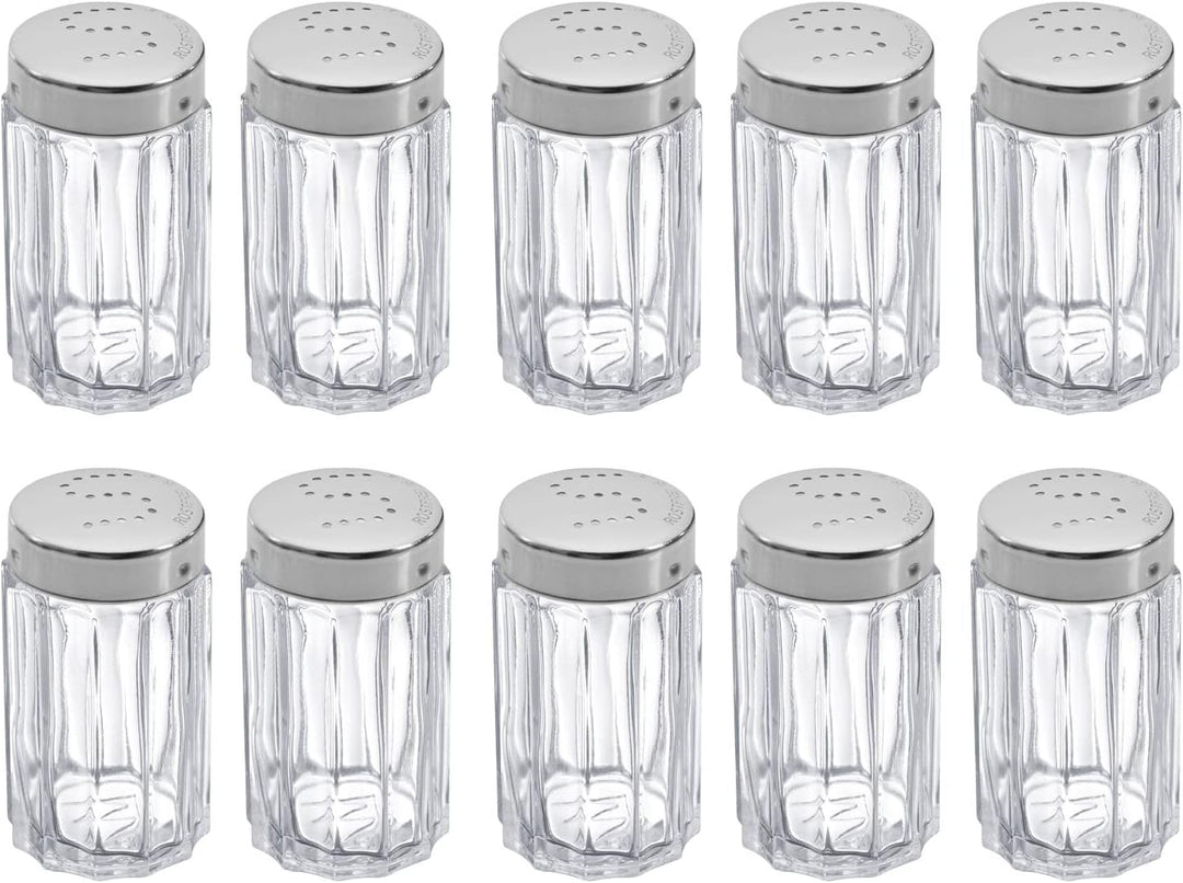 Westmark Salzstreuer, 10 Stück, Fassungsvermögen: je 50 ml, Rostfreier Edelstahl/Glas, Traditionell,