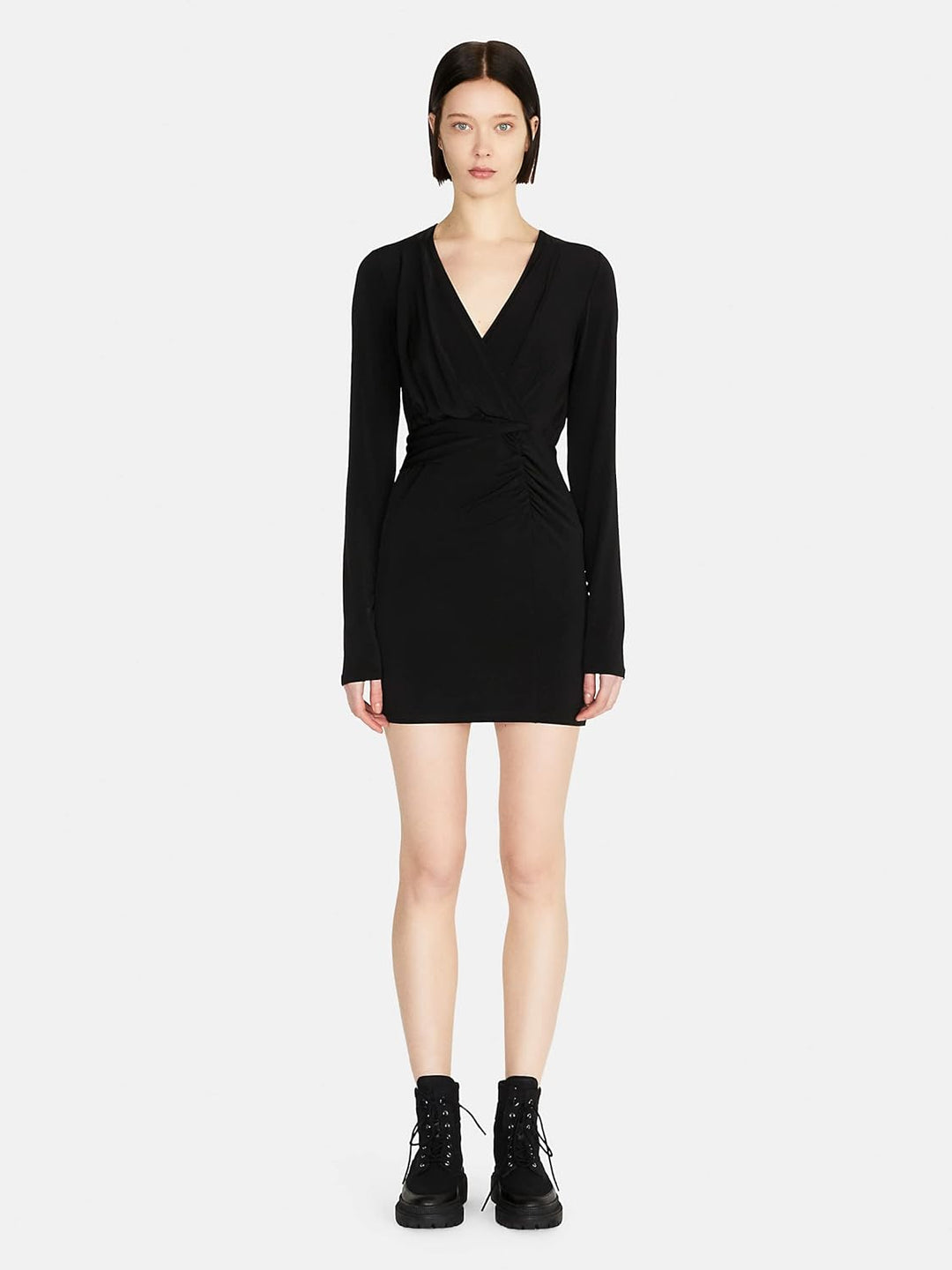 Sisley Damen 4zftlv038 Dress, Black 100, 38 EU