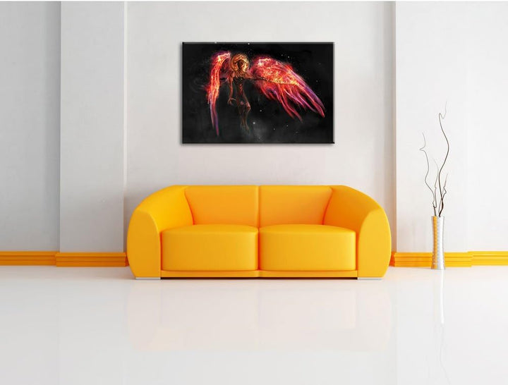 Pixxprint Alien Teufel im Weltraum als Leinwandbild/Grösse: 100x70 cm/Wandbild/Kunstdruck/fertig bes