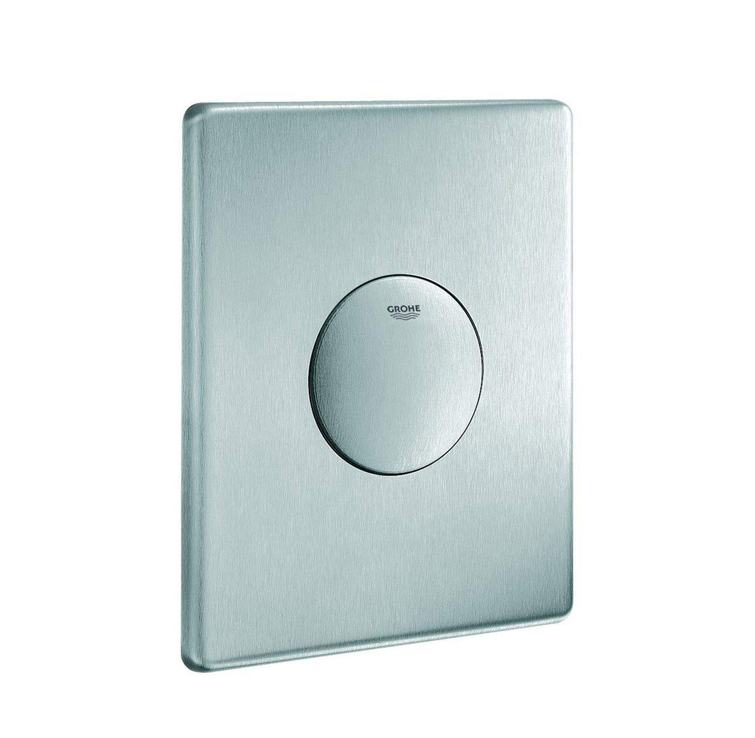GROHE Skate - Edelstahl-Abdeckplatte (senkrechte Montage, 156 x 197 mm, Druckknopfbetätigung, verdec
