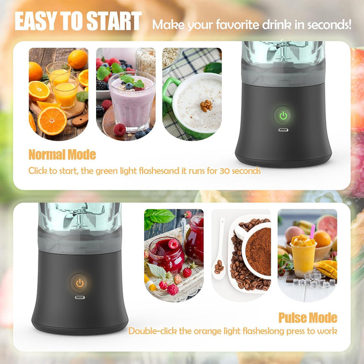 Idota Tragbarer Mixer 600ml, Mini Mixer Smoothie Maker mit 6 Klinge, USB Wiederaufladbar Portable Bl
