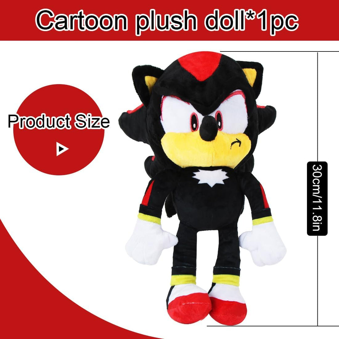 Tydeus Schwarz Plüschtier 30cm,Plüsch Spielzeug, Schwarz Kuscheltier Kinderpuppe,Plüschpuppe für Kin