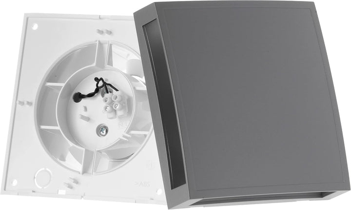 Steinberg14 125mm Badlüfter Fan - Silber Front - Ventilator zur Belüftung in Bad und WC Ø 125mm Silb