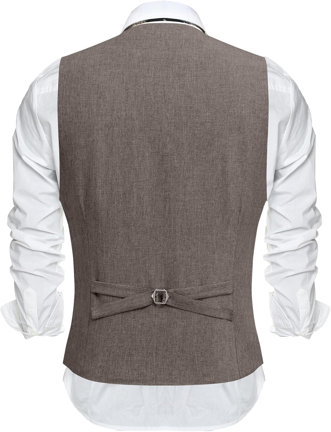 COOFANDY Weste Herren Anzug mit Taschen Anzugweste Gilet Casual Hochzeitsweste V-Ausschnitt Business