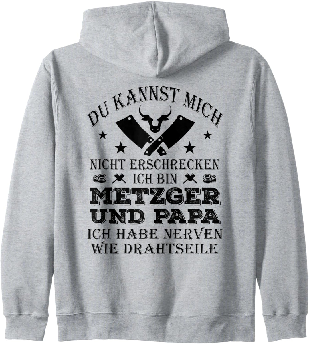 Metzger Und Papa Fleischer Schlachter Spruch Lustig Metzger Kapuzenjacke