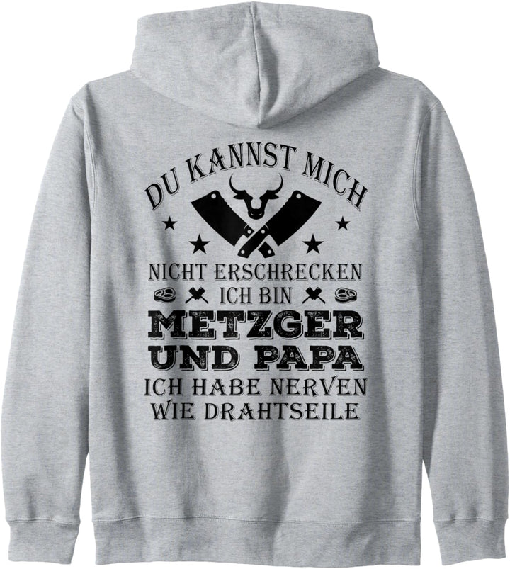 Metzger Und Papa Fleischer Schlachter Spruch Lustig Metzger Kapuzenjacke