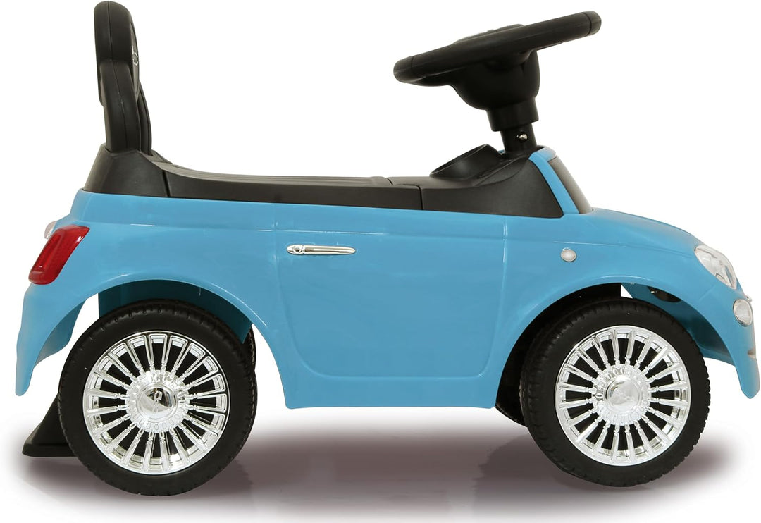JAMARA 460327 - Rutscher FIAT 500 blau - offiziell lizenziert, Kofferraum unter der Sitzfläche, Schu