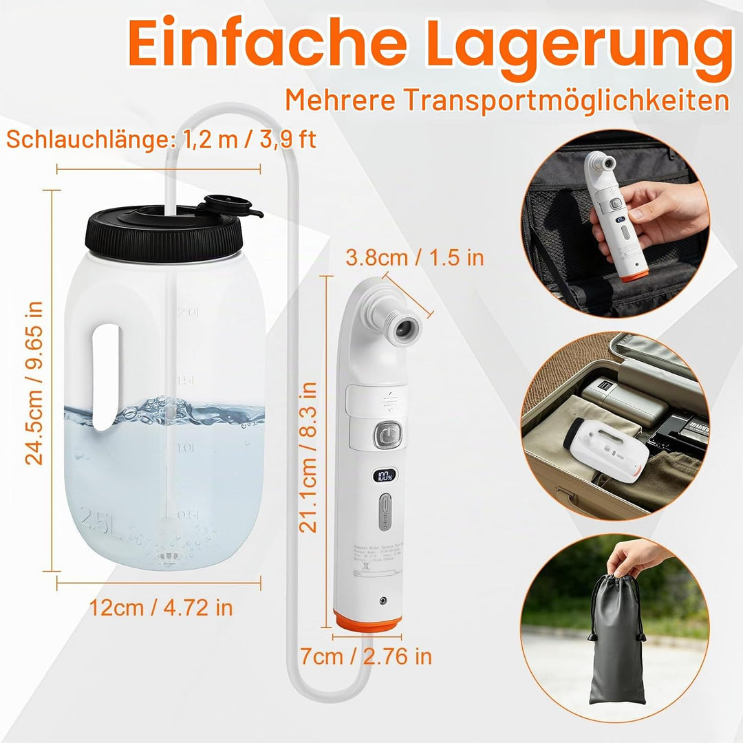 Bidet Po Dusche, Portable Bidet, Portable Travel Bidet Elektrisches, Peri Bottle mit 2.5 L Wassertan