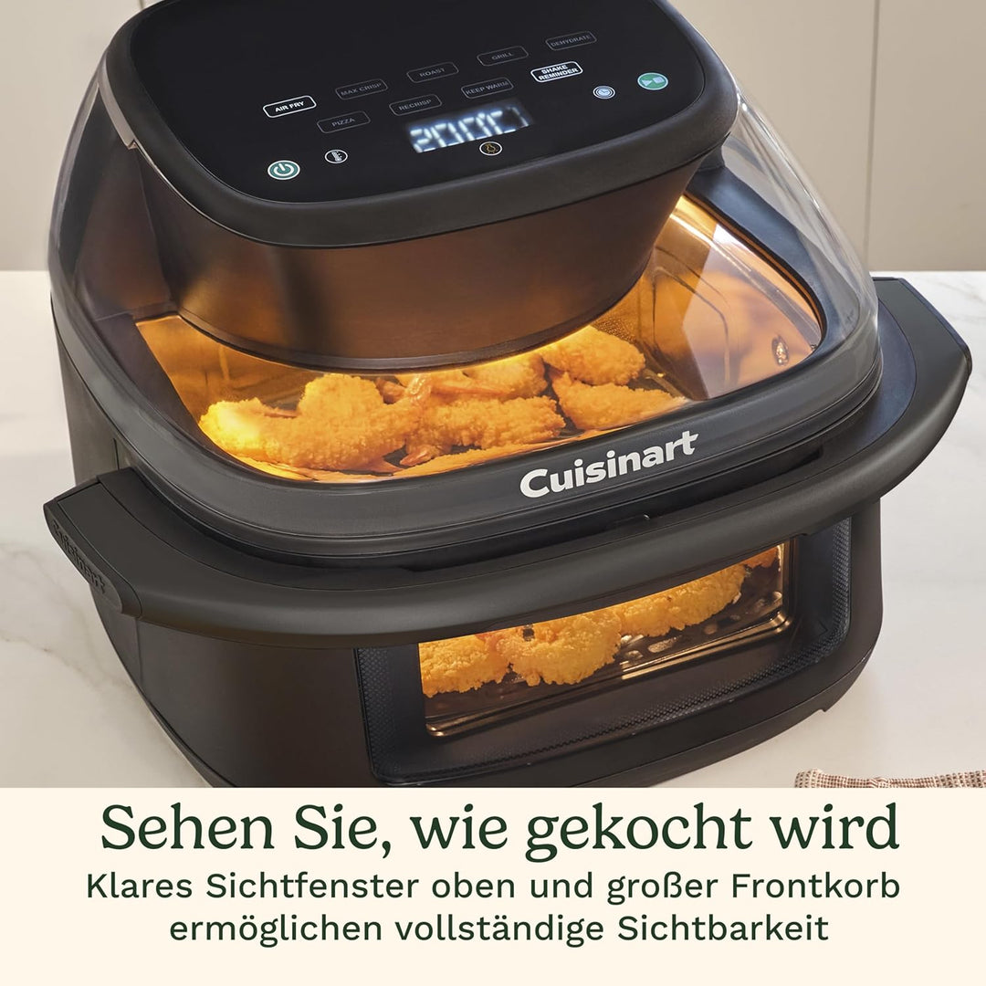 Cuisinart ClearView Heissluftfritteuse I Airfryer Volle Sicht – 280° Sichtfenster I PFAS‑frei I 8,5L