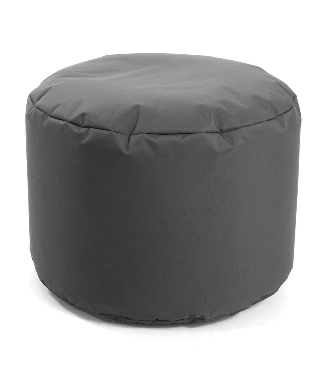 mokebo® Outdoor Pouf o. Hocker 60x40cm Anthrazit für Balkon & Garten 'Der Ruhepouf' Sitzhocker rund,