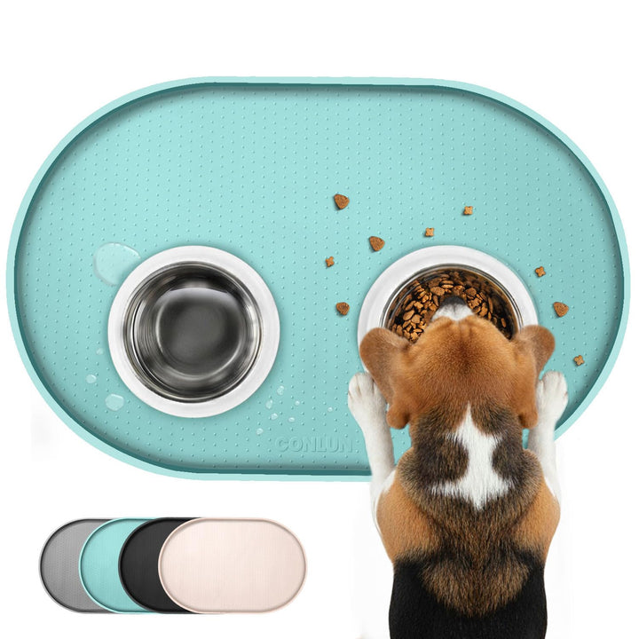 Conlun Napfunterlage Hund,1,2cm Hohe Ränder Futtermatte Katzen zur Vermeidung von Verschüttungen,BPA
