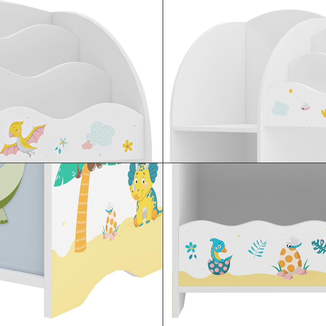 [en.casa] Kinderregal Lysekil Bücherregal für Kinder mit 2 Aufbewahrungsboxen Spielzeugregal 100 x 9