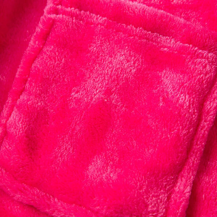 Bademantel für Mädchen, einfarbig, mit Kapuze, Flanell-Fleece-Bademantel für Jungen rosarot 5-6 Jahr