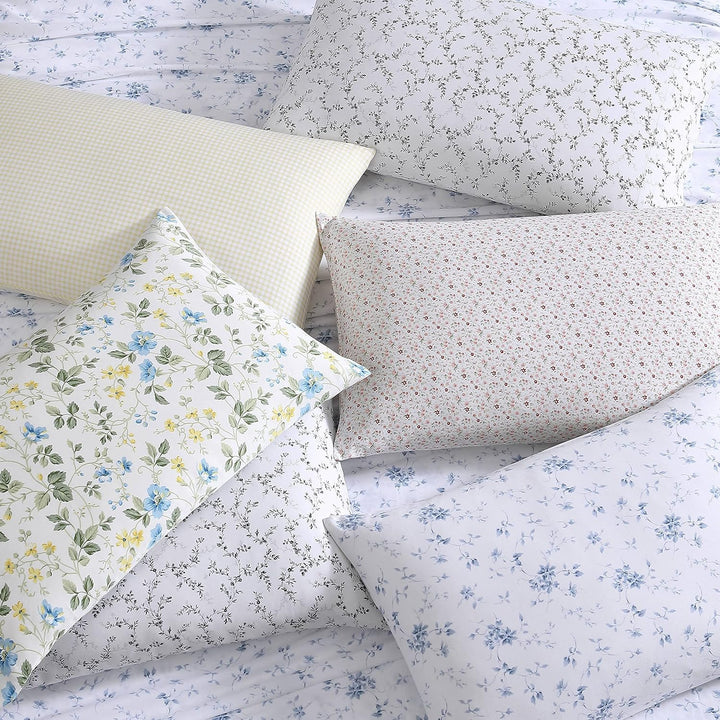 Laura Ashley Home – Queen-Bettlaken, weiches Satin-Baumwoll-Bettwäsche-Set – elegant, glatt und atmu