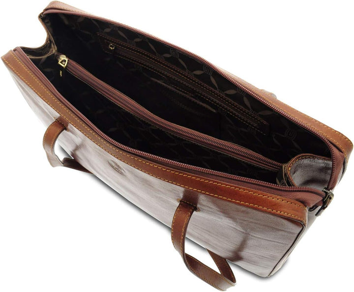 GIUDI ® - Damenhandtasche aus Rindsleder, klassisch, Schultertasche, Umhängetasche, Made in Italy, E