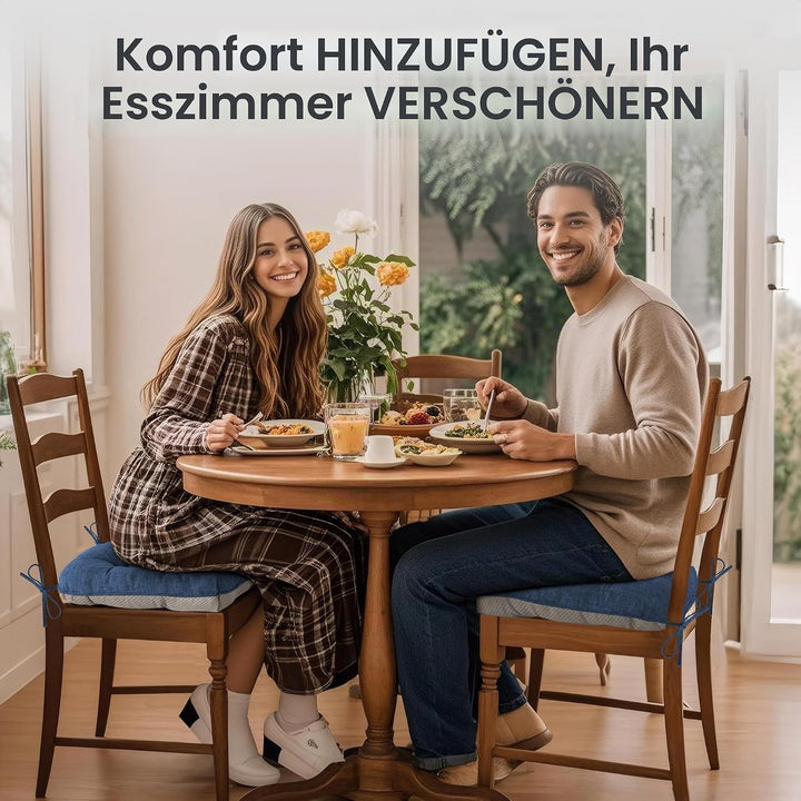 AddGrace 4er Set Sitzkissen 40 x 40cm Weiche Stuhlkissen mit 10cm Hochwertiger Polsterung für Innenb