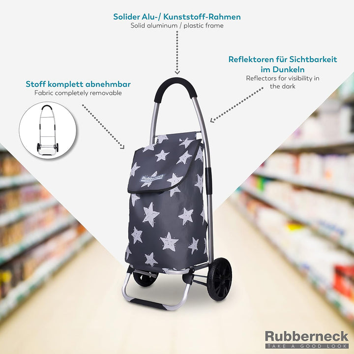 Rubberneck Einkaufstrolley - Klappbarer & Leichter Einkaufswagen - Grosse