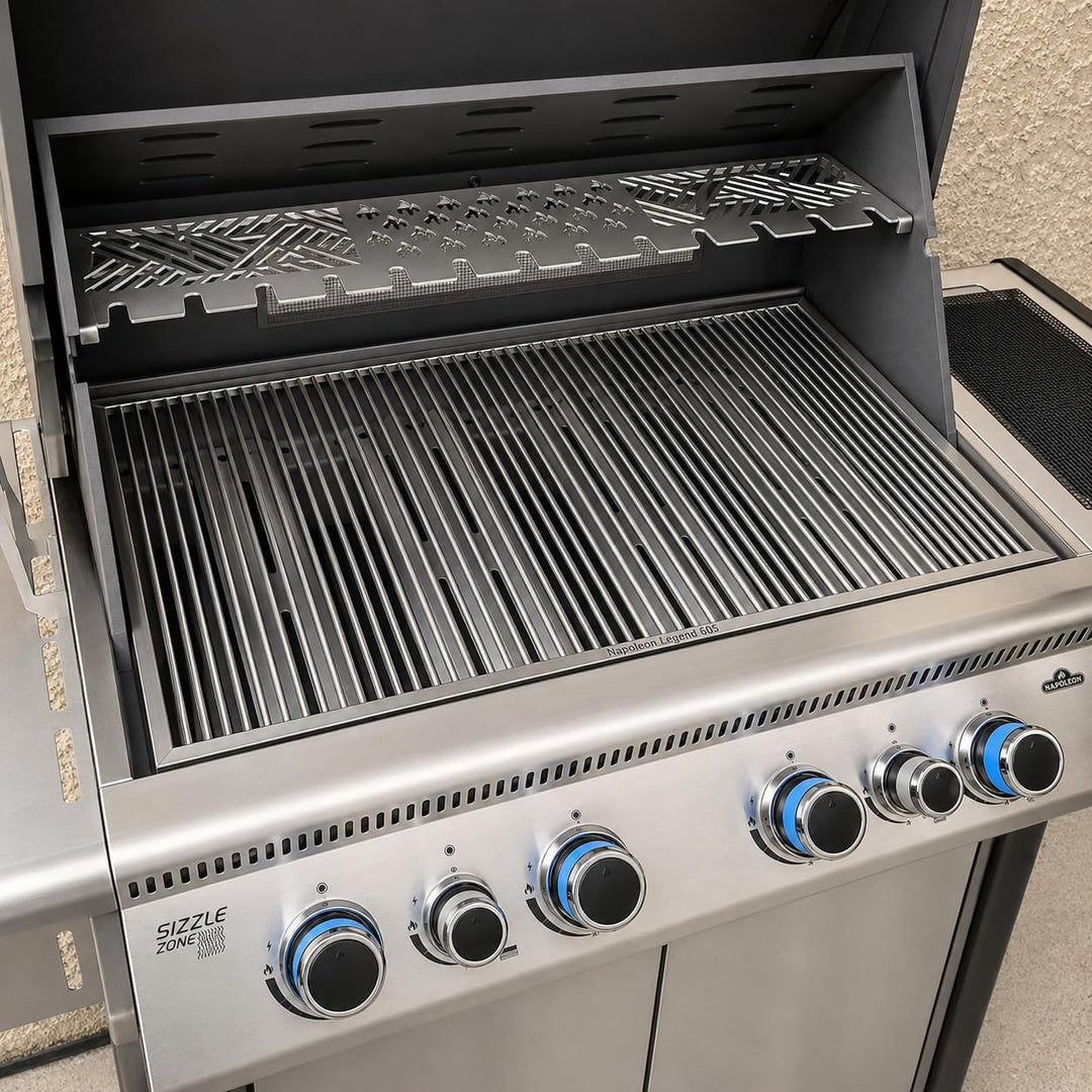 Grillrost.com Das Original Edelstahl Warmhalterost Multi-Station - f. Napoleon Mirage, Prestige, LEX