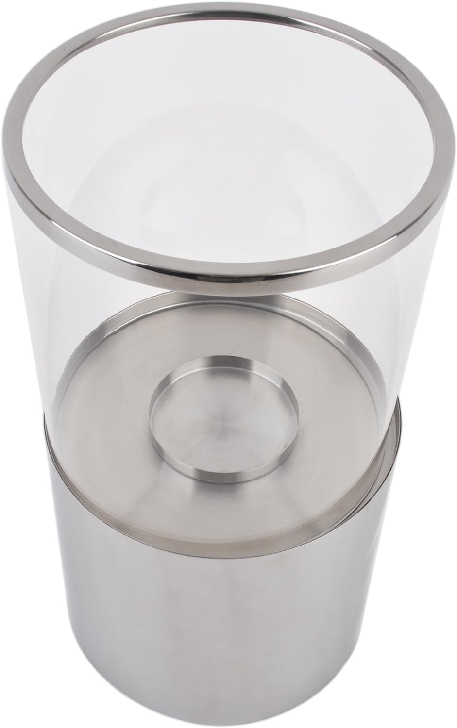 Windlicht Les Grandes Edelstahl 40x17x17cm Silber Design Luxus Dekoration